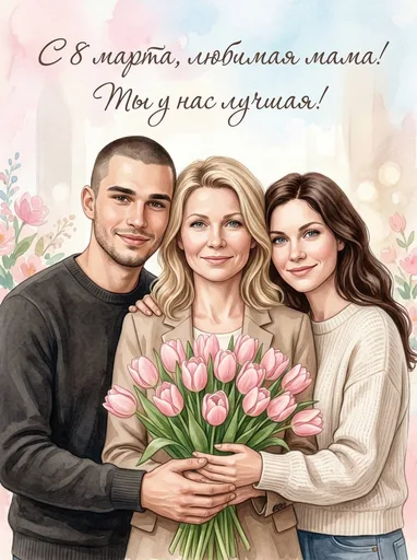 Семейная ИИ фотосессия — пример 7